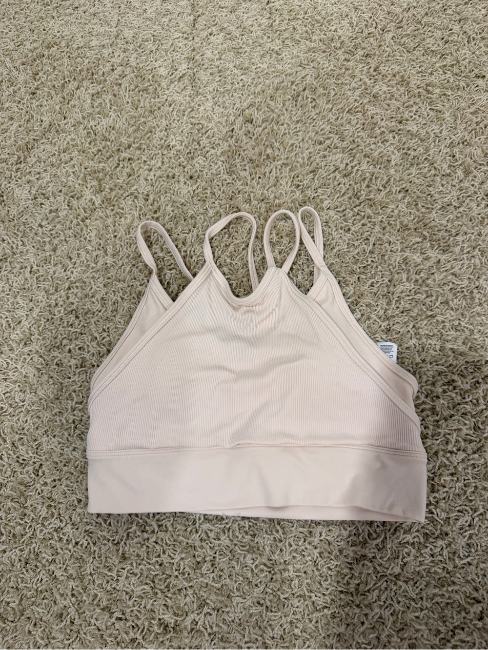 Nike Light Nude Ribbed Double-Strap Sports Bralette